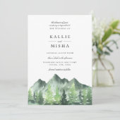 Invitation Mariage des forêts de bois (Debout devant)