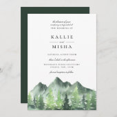 Invitation Mariage des forêts de bois (Devant / Derrière)