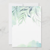 Invitation Mariage des fougères couleur d'eau vert Dusty Blue (Dos)