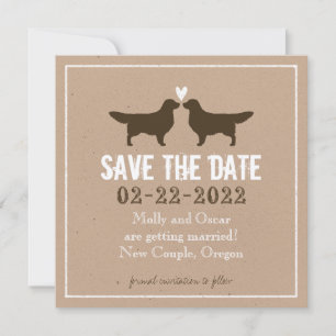 Invitation Mariage des Golden Retrievers Enregistrez la date