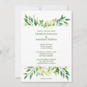 Invitation Mariage des herbes botaniques du printemps vert (Devant)