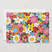 Invitation Mariage des hirondelles baisantes et fleurs coloré (Dos)