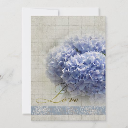 Invitation Mariage des Hydrangées bleues romantiques (Dos)