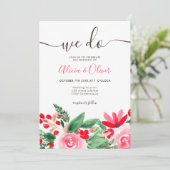 Invitation Mariage des initiales de la photo florale de Noël (Debout devant)