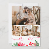 Invitation Mariage des initiales de la photo florale de Noël (Dos)