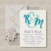 Invitation Mariage des initiales de l'esperluette dessinée à 