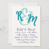 Invitation Mariage des initiales de l'esperluette dessinée à  (Devant)