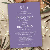 Invitation Mariage des initiales de monogramme de lavande cla