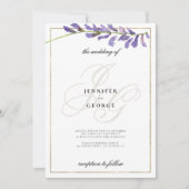 Invitation Mariage des initiales de monogramme floral blanc v (Devant)