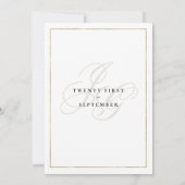 Invitation Mariage des initiales de monogramme floral blanc v (Dos)