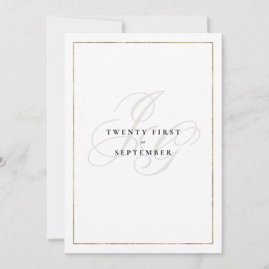 Invitation Mariage des initiales de monogramme floral blanc v (Dos)