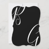 Invitation Mariage des initiales du monogramme noir et blanc (Dos)