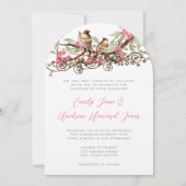 Invitation Mariage des Inséparables de la forêt de Pink Fairy (Devant)