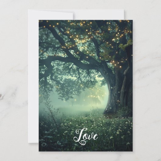 Invitation Mariage des lumières des fées de chêne forestier e (Dos)
