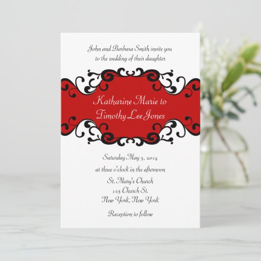 Invitation Mariage des manuscrits élégants (Debout devant)