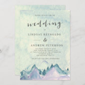 Invitation Mariage des monts Watercolor (Devant / Derrière)