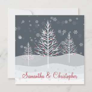 Invitation Mariage des neiges et des arbres d'hiver