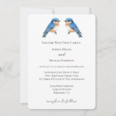 Invitation Mariage des oiseaux d'amour bleus (Devant)