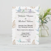 Invitation Mariage des papillons Pastel (Debout devant)