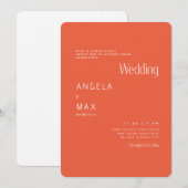 Invitation Mariage des parents de la mariée moderne Tangerine (Devant / Derrière)