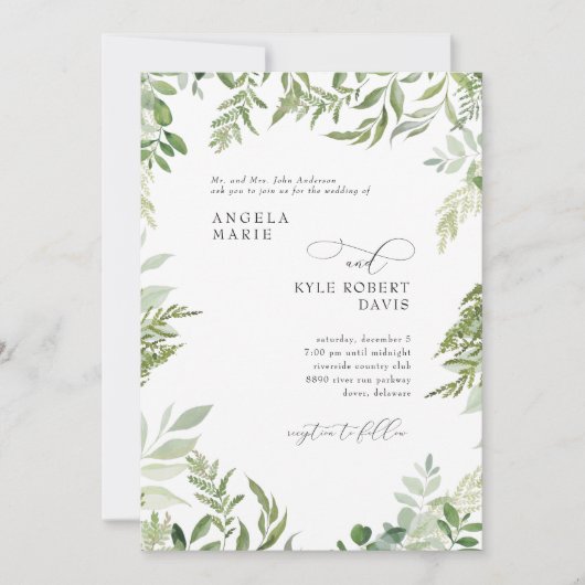 Invitation Mariage des parents d'Eucalyptus (Devant)