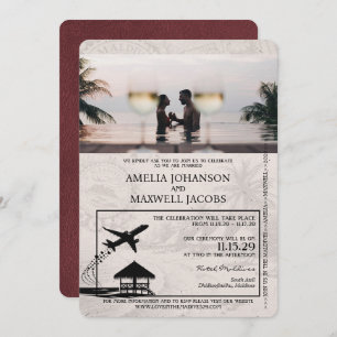 Invitation Mariage des passeports des Maldives de Bourgogne