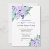 Invitation Mariage des pivoines d'aquarelle de lavande et de  (Devant)