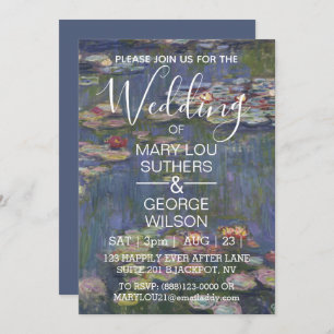 Invitation Mariage des puits de Claude Monet