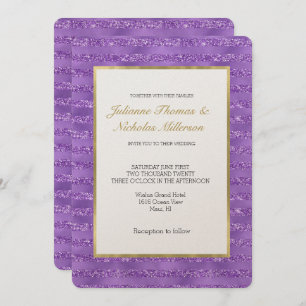 Invitation Mariage des rayures de la glycérine violette