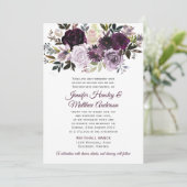 Invitation Mariage des Roses de Lavender Pink White Peonies (Debout devant)