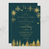 Invitation Mariage des sapins boisés de Noël (Devant / Derrière)