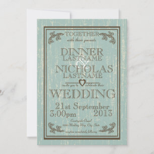 Invitation Mariage des signes bois