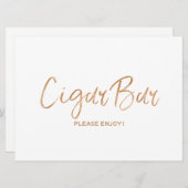 Invitation mariage des signes "Cigar Bar" | Rose or élégant (Devant / Derrière)