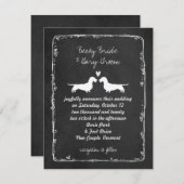 Invitation Mariage des silhouettes de fils Haired Dachshund (Devant / Derrière)