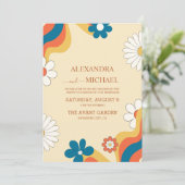 Invitation Mariage des tonalités à thème des années 70 Super  (Debout devant)