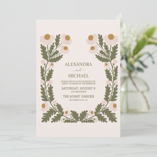 Invitation Mariage des tonalités à thème des années 70 Super (Debout devant)