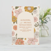 Invitation Mariage des tonalités à thème des années 70 Super  (Debout devant)