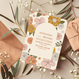 Invitation Mariage des tonalités à thème des années 70 Super 