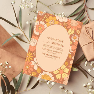 Invitation Mariage des tonalités à thème des années 70 Super 