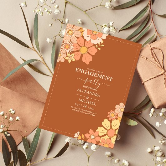 Invitation Mariage des tonalités à thème des années 70 Super 