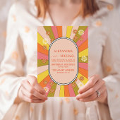 Invitation Mariage des tonalités à thème des années 70 Super