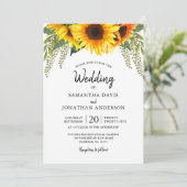 Invitation Mariage des tournesols d'automne (Debout devant)