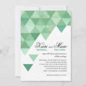 Invitation Mariage des triangles géométriques| vert menthe (Devant)