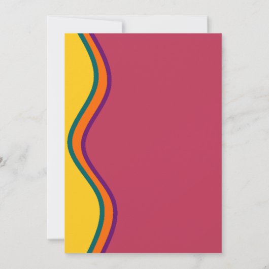 Invitation Mariage des vagues du sud-ouest rétro (Dos)