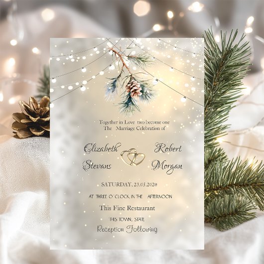 Invitation Mariage des voyants de chaîne de la branche du côn