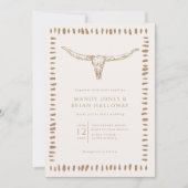 Invitation Mariage Désert Boho Crâne de Vache (Devant)