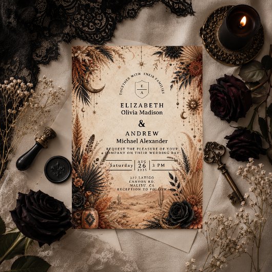 Invitation Mariage Désert Boho Goth