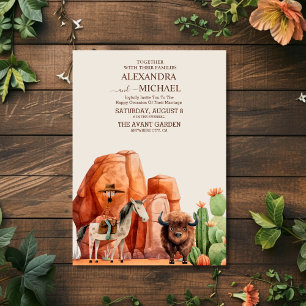 Invitation Mariage Désert Cactus Canyon Occidental