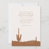 Invitation Mariage Désert Cactus Terracotta (Devant)