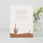 Invitation Mariage Désert Cactus Terracotta (Debout devant)